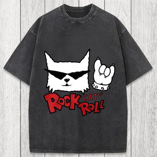 Tokyosol Rock Cat Roll Washed T-Shirt