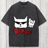 Tokyosol Rock Cat Roll Washed T-Shirt