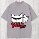 Tokyosol Rock Cat Roll Washed T-Shirt