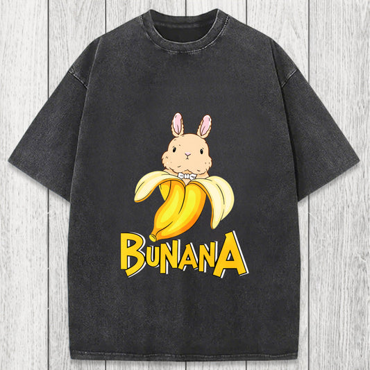 Tokyosol Funny Banana Bunny Washed T-Shirt