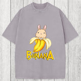 Tokyosol Funny Banana Bunny Washed T-Shirt