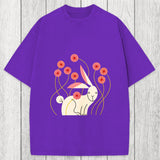 Tokyosol Rabbit and Wildflowers Washed T-Shirt