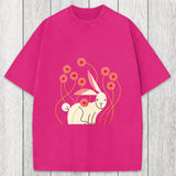 Tokyosol Rabbit and Wildflowers Washed T-Shirt
