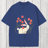 Tokyosol Rabbit and Wildflowers Washed T-Shirt