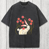 Tokyosol Rabbit and Wildflowers Washed T-Shirt