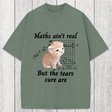 Tokyosol Maths Ain't Real Cat Meme Washed T-Shirt