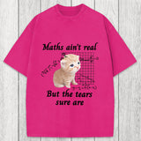 Tokyosol Maths Ain't Real Cat Meme Washed T-Shirt
