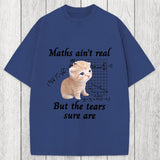 Tokyosol Maths Ain't Real Cat Meme Washed T-Shirt