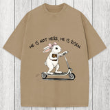 Tokyosol He Is Risen Easter Bunny Washed T-Shirt