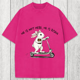 Tokyosol He Is Risen Easter Bunny Washed T-Shirt