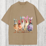 Tokyosol Funny Chicken Easter Washed T-Shirt