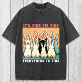 Tokyosol Black Cat Easter Washed T-Shirt