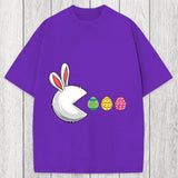 Tokyosol Funny Easter Bunny Egg Hunter Washed T-Shirt