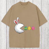 Tokyosol Funny Easter Bunny Egg Hunter Washed T-Shirt