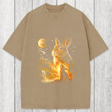 Tokyosol Bunny Howling to the Moon Washed T-Shirt