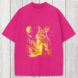 Tokyosol Bunny Howling to the Moon Washed T-Shirt