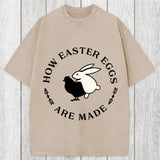 Tokyosol Bold Funny Easter Bunny Washed T-Shirt