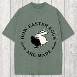 Tokyosol Bold Funny Easter Bunny Washed T-Shirt