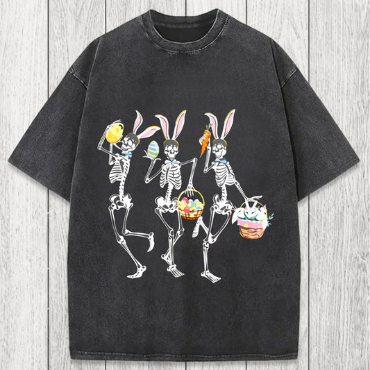 Tokyosol Easter Dancing Skeleton Washed T-Shirt