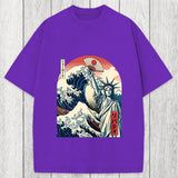 Tokyosol Ukiyo-e Statue Of Liberty Washed T-Shirt