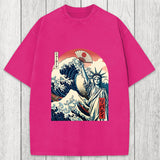 Tokyosol Ukiyo-e Statue Of Liberty Washed T-Shirt