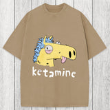 Tokyosol Funny Ketamine Silly Horse Washed T-Shirt