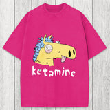 Tokyosol Funny Ketamine Silly Horse Washed T-Shirt