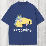 Tokyosol Funny Ketamine Silly Horse Washed T-Shirt