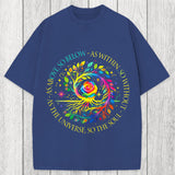 Tokyosol Rainbow Tree Cosmic Spiral Washed T-Shirt