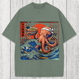 Tokyosol Ukiyo-E Octopus Ramen Washed T-Shirt