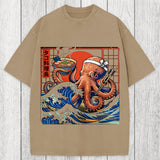 Tokyosol Ukiyo-E Octopus Ramen Washed T-Shirt
