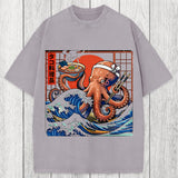 Tokyosol Ukiyo-E Octopus Ramen Washed T-Shirt