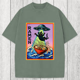 Tokyosol UFO Catching the Ramen Black Cat Washed T-Shirt