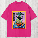 Tokyosol UFO Catching the Ramen Black Cat Washed T-Shirt
