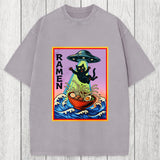 Tokyosol UFO Catching the Ramen Black Cat Washed T-Shirt