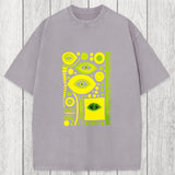 Tokyosol Geometric Eyes Washed T-Shirt