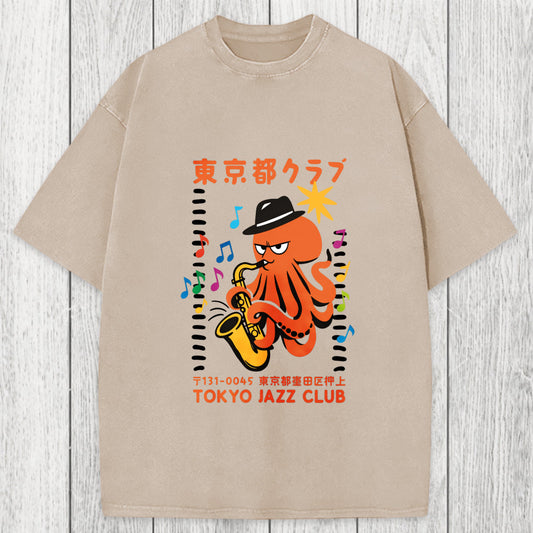 Tokyosol Japanese Octopus In Band Washed T-Shirt