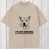 Tokyosol Stubborn Dog Defending His Point Washed T-Shirt