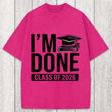 Tokyosol I'm Done Class Of 2026 Washed T-Shirt