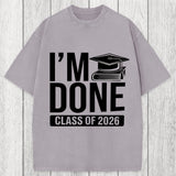 Tokyosol I'm Done Class Of 2026 Washed T-Shirt