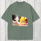 Tokyosol I Have Homosexual Tendencies Evil Kitty Meme Washed T-Shirt