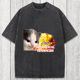 Tokyosol I Have Homosexual Tendencies Evil Kitty Meme Washed T-Shirt