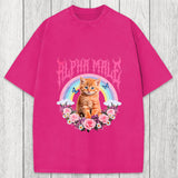 Tokyosol Alpha Male Funny Kitten Washed T-Shirt