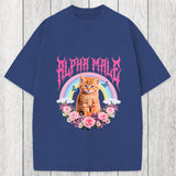 Tokyosol Alpha Male Funny Kitten Washed T-Shirt