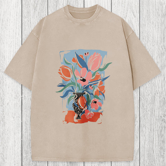 Tokyosol Spring Flower Washed T-Shirt