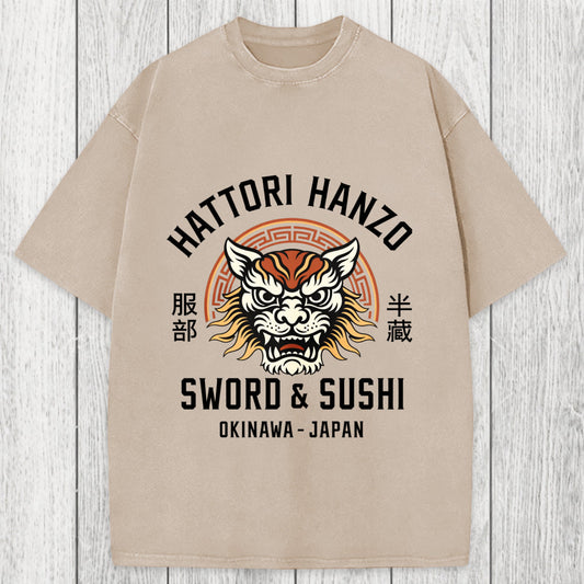 Tokyosol Hattori Lion Japanese Samurai Washed T-Shirt