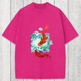 Tokyosol Koi In Wave Patterns Washed T-Shirt