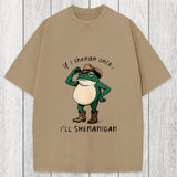 Tokyosol If I Shenan Once Funny Frog Washed T-Shirt