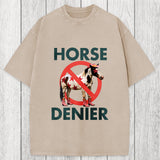 Tokyosol Funny Star-Spangled Cowboy Horse Denier Washed T-Shirt