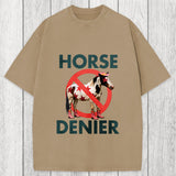 Tokyosol Funny Star-Spangled Cowboy Horse Denier Washed T-Shirt
